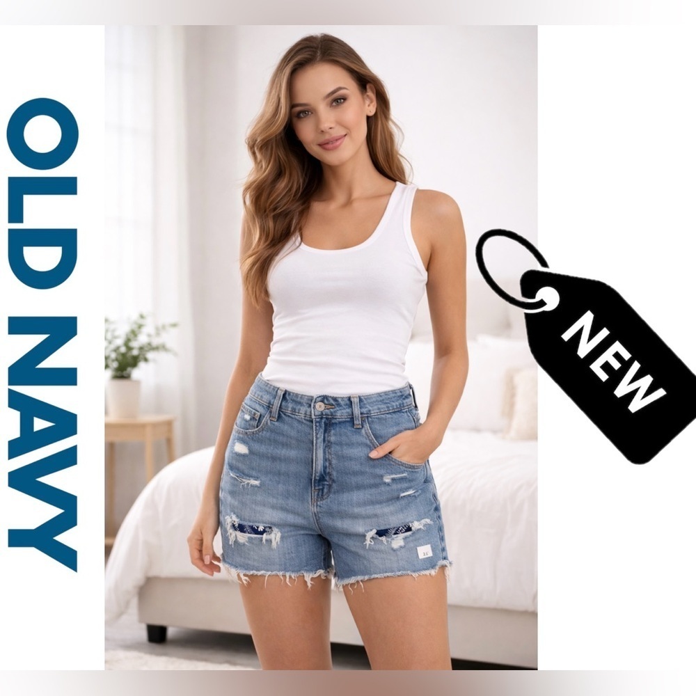 NWT Old navy HR short patch Mandy shorts sz 12